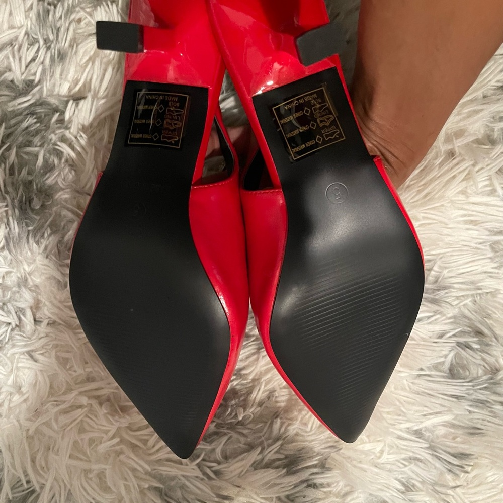 Boohoo Red Slingback Heels - Picture 2 of 2